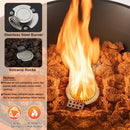 48 Inch Propane Fire Bowl Column with Lava Rocks and PVC Cover-Gray by LJGDeals