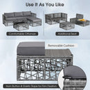 5 Pieces Patio PE Rattan Wicker Sofa Furniture Set-Gray by LJGDeals