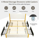 Full Size/Queen Size Upholstered Bed Frame with Adjustable Headboard and 4 Drawers by LJGDeals