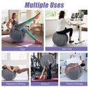 Yoga Sitting Ball with Felt Cover and Air Pump by LJGDeals