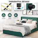 Full/Queen Size Upholstered Bed Frame with 4 Drawers-Green by LJGDeals