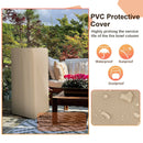 48 Inch Propane Fire Bowl Column with Lava Rocks and PVC Cover-Gray by DirectDeals