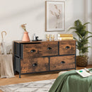 Dresser Organizer with 5 Drawers and Wooden Top-Rustic Brown by LJGDeals
