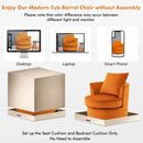 Modern 360¬∞ Swivel Barrel Chair with No Assembly Needed-Orange by LJGDeals
