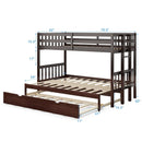 Twin Pull-Out Bunk Bed with Trundle Wooden Ladder by LJGDeals