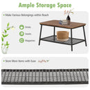 4 Pieces Patio Rattan Furniture Set with 2-Tier Coffee Table-White by LJGDeals