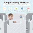 14 Panels Kids Safety Activity Play Center with Drawing Board-Gray