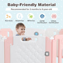 14 Panels Kids Safety Activity Play Center with Drawing Board-Pink