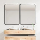 Metal Framed Bathroom Mirror with Rounded Corners by LJGDeals