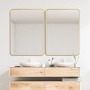Metal Framed Bathroom Mirror with Rounded Corners by DirectDeals