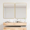 Metal Framed Bathroom Mirror with Rounded Corners by LJGDeals