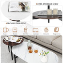 Set of 2 Modern Nesting Coffee Table with Extra Storage Shelf-White by LJGDeals