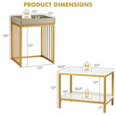 2 Pieces Nesting Coffee Table Set for Living Room-White by LJGDeals