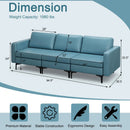 3-Seat Sectional Sofa Couch with Armrest Magazine Pocket and Metal Leg by LJGDeals