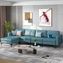 Modular L-shaped Sectional Sofa with Reversible Ottoman and 2 USB Ports by LJGDeals