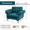 Modern Fabric Accent Armchair with Original Distributed Spring and Armrest Cushions by DirectDeals