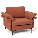 Modern Fabric Accent Armchair with Original Distributed Spring and Armrest Cushions by DirectDeals