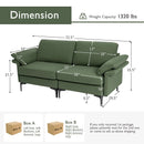 Modern Fabric Loveseat Sofa for with Metal Legs and Armrest Pillows by LJGDeals