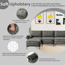 Extra Large L-shaped Sectional Sofa with Reversible Chaise and 2 USB Ports for 4-5 People by LJGDeals