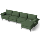 Extra Large L-shaped Sectional Sofa with Reversible Chaise and 2 USB Ports for 4-5 People by LJGDeals