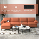 Extra Large L-shaped Sectional Sofa with Reversible Chaise and 2 USB Ports for 4-5 People by LJGDeals