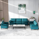 Large 3-Seat Sofa Sectional with Metal Legs for 3-4 people by LJGDeals