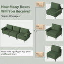 Large 3-Seat Sofa Sectional with Metal Legs for 3-4 people by LJGDeals