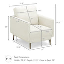 Modern Upholstered Accent Chair with Removable Backrest Cushion by DirectDeals