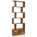 6-Tier S-Shaped Freestanding Bookshelf with Cabinet and Doors by LJGDeals