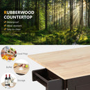 Kitchen Island Trolley Cart Wood with Drop-Leaf Tabletop and Storage Cabinet by LJGDeals