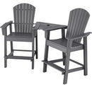 2 Pieces HDPE Tall Adirondack Chair with Middle Connecting Tray by LJGDeals