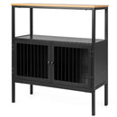 Kitchen Buffet Cabinet with 2 Doors and Open Shelf-Black by LJGDeals