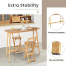 48 Inch Bamboo Bar Table High Top Console Dining Pub Table-Natural by LJGDeals