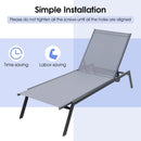 Outdoor Adjustable Chaise Lounge Chair with Lay Flat Position and Quick-Drying Fabric by LJGDeals