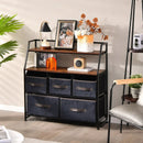 5 Drawers Storage Dresser with Fabric Bin for Living Room Bedroom-Black by LJGDeals