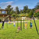 7-in-1 Stable A-shaped Outdoor Swing Set for Backyard by LJGDeals