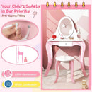 Pretend Kids Vanity Set with 360° Rotatable Mirror and Play Accessories by LJGDeals