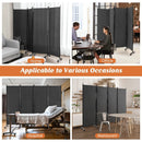 4-Panel Folding Room Divider 6 Feet Rolling Privacy Screen with Lockable Wheels by LJGDeals