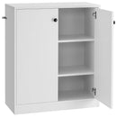 2 Door Storage Base Cabinet with 3-Tier Shelf-White by LJGDeals