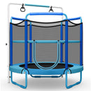 5 Feet Kids 3-in-1 Game Trampoline with Enclosure Net Spring Pad-Blue