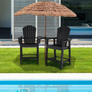 2 Pieces HDPE Tall Adirondack Chair with Middle Connecting Tray by LJGDeals