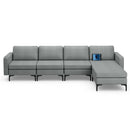 Modular L-shaped Sectional Sofa with Reversible Ottoman and 2 USB Ports by LJGDeals