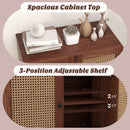 Kitchen Sideboard with 2 Rattan Doors and Adjustable Shelf by LJGDeals