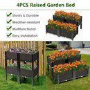 Set of 4 Elevated Flower Vegetable Herb Grow Planter Box by LJGDeals