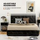 Full/Queen PU Leather Upholstered Platform Bed with 4 Drawers by LJGDeals
