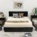 Full/Queen PU Leather Upholstered Platform Bed with 4 Drawers