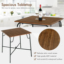 5 Pieces Bar Table Set with 4 Counter Height Backless Stools-Rustic Brown by LJGDeals