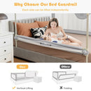 57 Inches Bed Rail for Toddlers with Double Lock-Gray by LJGDeals