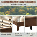 Queen Size Bed Frame Platform Slat High Headboard Bedroom with Rubber Wood Leg by LJGDeals