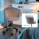 Upholstered Velvet Kids Desk Chair with Wheels and Seashell Back by LJGDeals